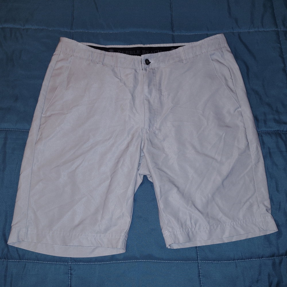 Pebble Beach Men's Light Gray Flat Front Shorts